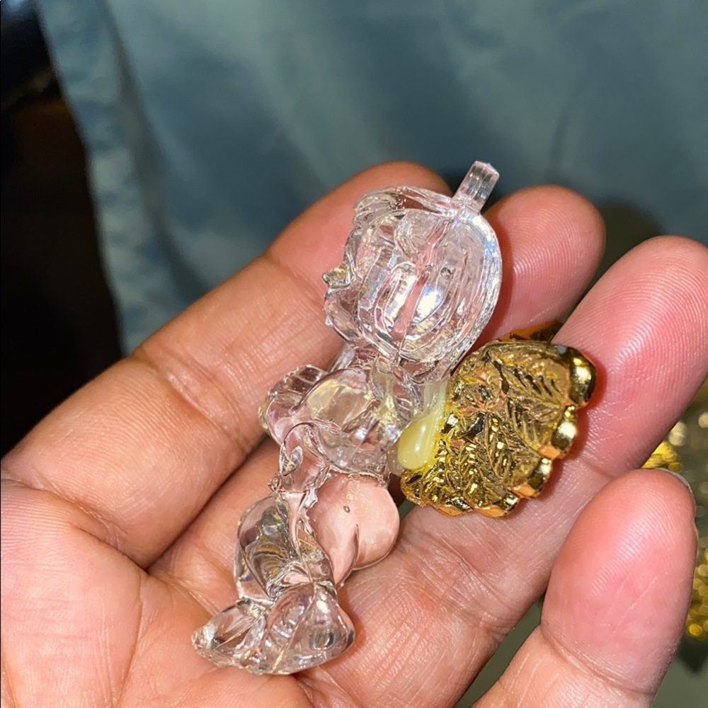 BX44 Bundle of Gold and Clear Decorative Angel and Glass Dove Ornaments 6 Doves - Picture 8 of 9